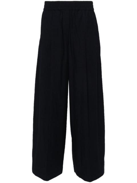 poplin wide trousers