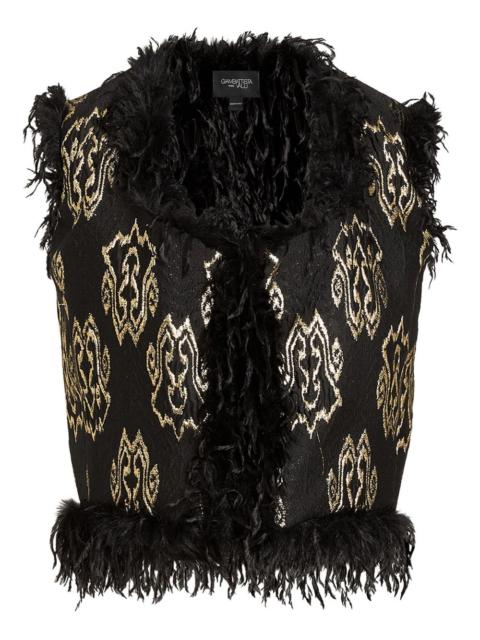 ikat-jacquard fringed waistcoat
