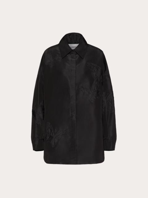 EMBROIDERED MICRO-FAILLE OVERSHIRT
