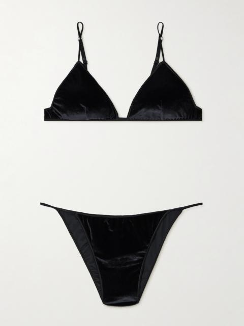 Velvet Bra And Briefs Set