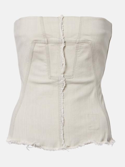 Strapless denim top