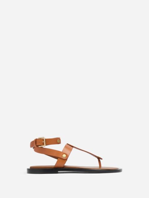Ankle Wrap Sandal in Calf Skin Leather
