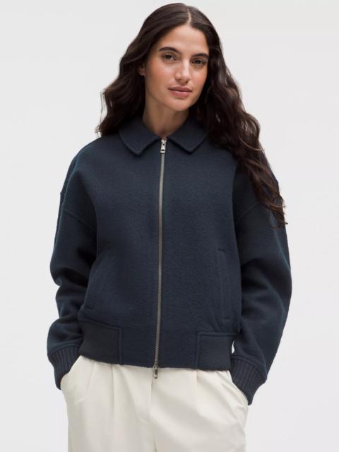 Wool-Blend Collared Jacket