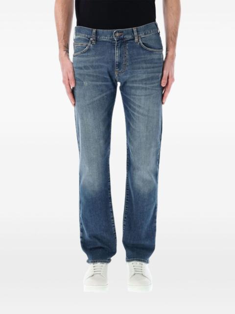 light-wash straight-leg jeans