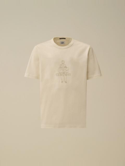 Mercerized 30/2 Jersey Twisted Short Sleeve Logo T-Shirt