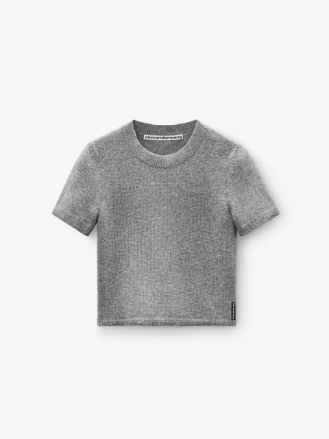 Grey Wool-Blend Hotfix Logo Tee