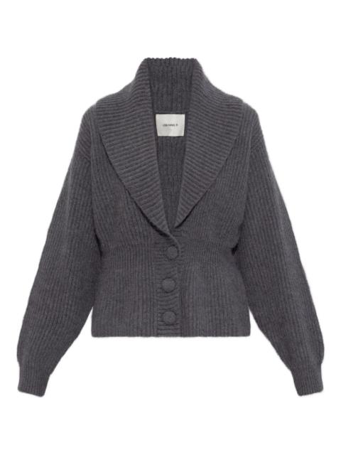 button shawl-collar cardigan