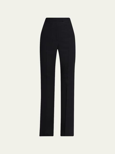 High-Rise Straight-Leg Wool Trousers