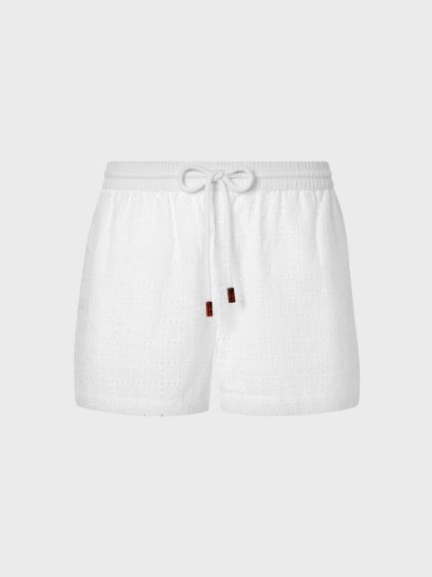 WOMEN GEOMETRIC BRODERIE ANGLAISE SHORTS