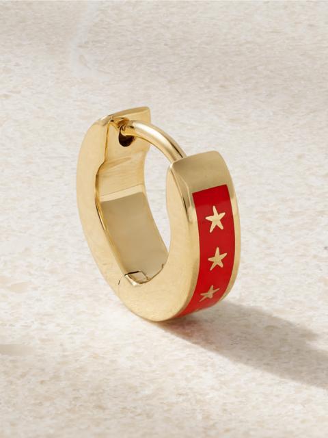 Strength Tenet 18-karat Gold And Ceramic Single Hoop Earring