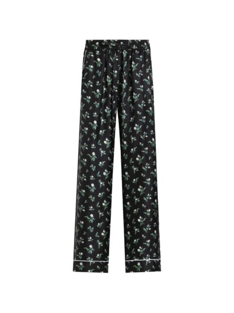 roses and lilies of the valley-print twill vanity trousers