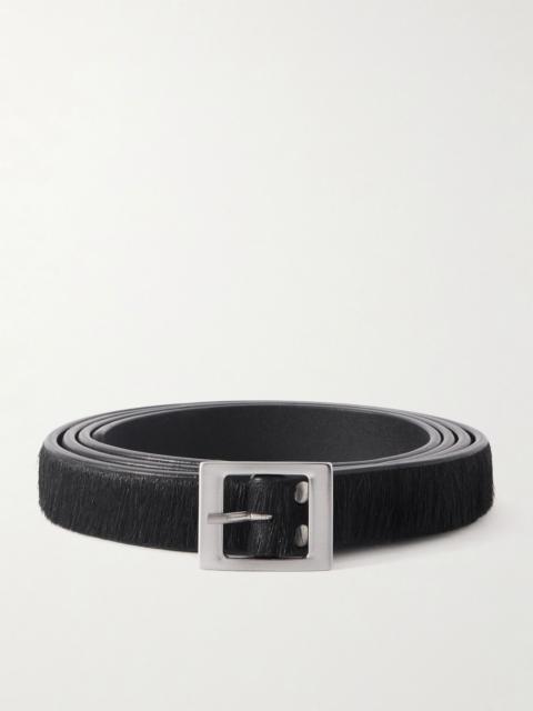 2cm Calf Hair Belt Black