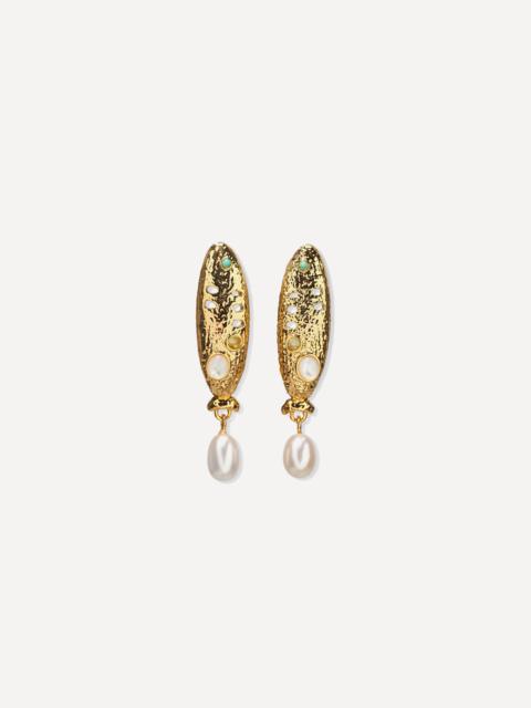 Gold-Plated Sardina Pearl Drop Earrings