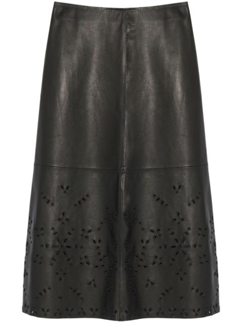 leather midi skirt