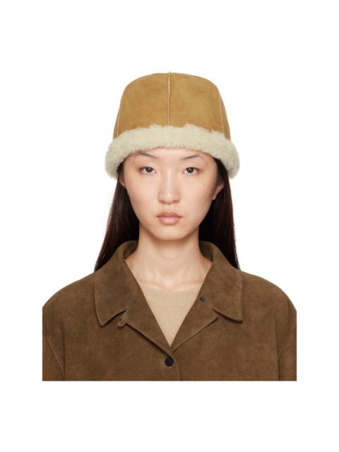 Tan & Beige Reversible Faux-Shearling Hat