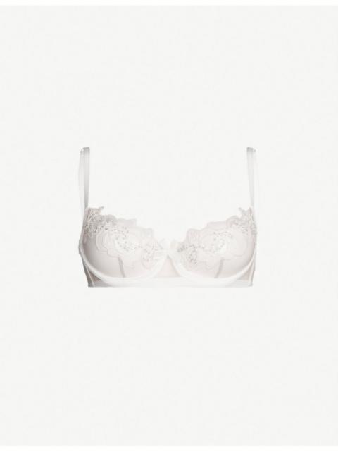 Lindie underwired embroidered floral mesh bra