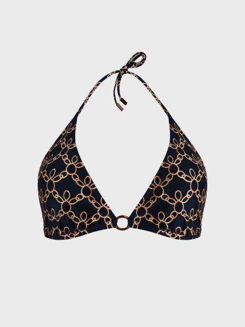 WOMEN TRIANGLE BIKINI TOP TURTLES CHAIN