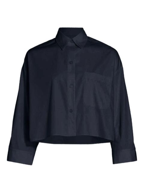 Superfine pocket cropped shirt