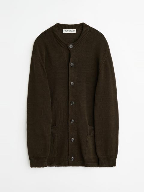 Parlor Cardigan Black Coffee Cotton Rafia