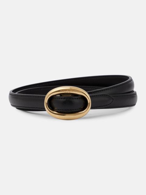 Slim leather belt