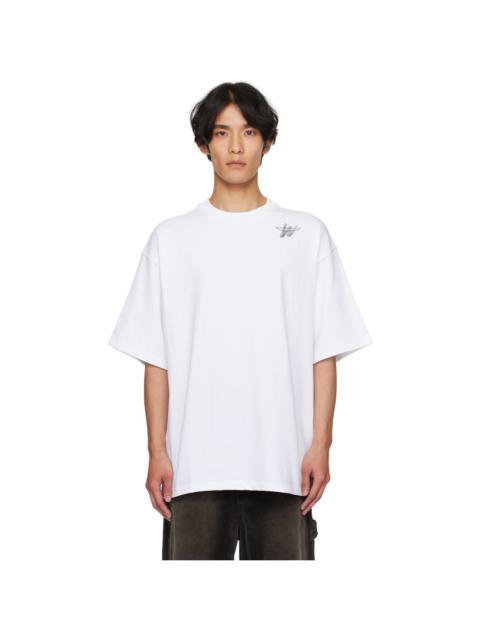White Cotton 'WD' Logo T-shirt