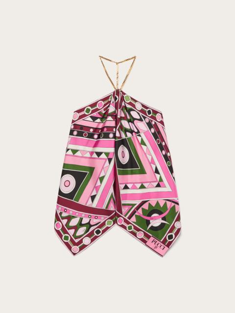 VIVARA PRINT SLEEVELESS SILK TOP