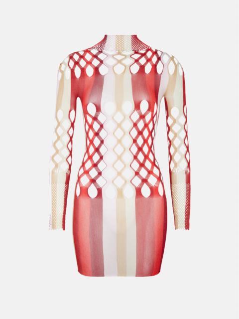 NEPTUNE DRESS BURGUNDY STRIPE