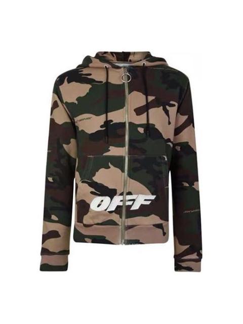 Off-White Camouflage Zipper Jacket Green OMBB033E181920219901