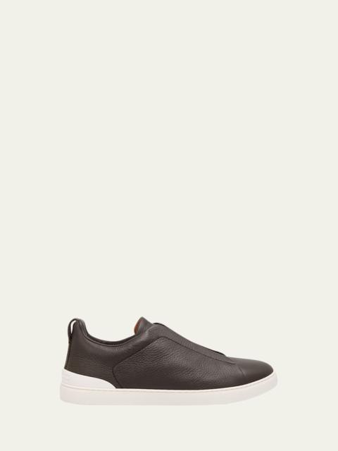 Men's Triple Stitch Deerskin Leather Sneakers