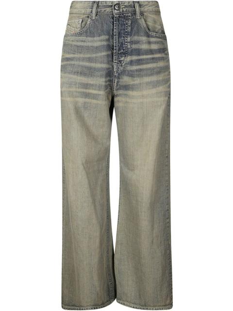 whiskering-effect jeans