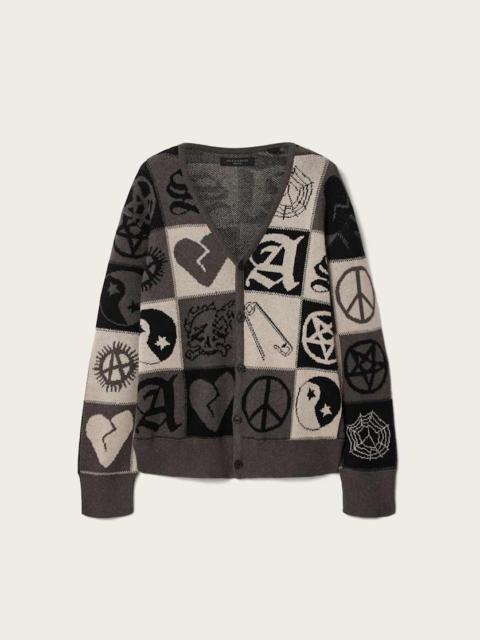 BARKER JACQUARD COTTON KNIT CARDIGAN