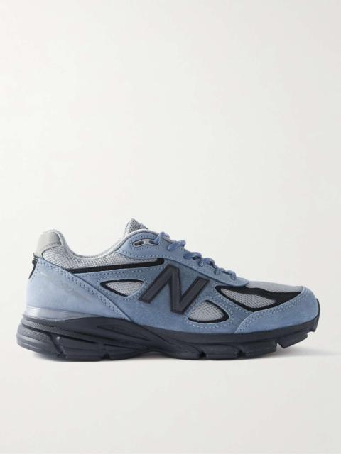 990v4 Leather-Trimmed Suede and Mesh Sneakers