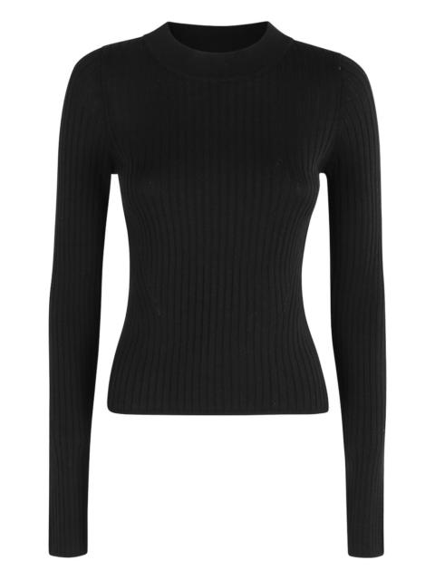 ribbed long-sleeved top