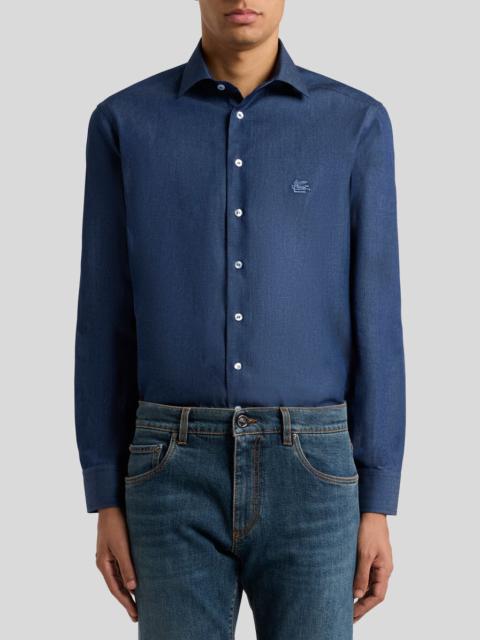 CHAMBRAY SHIRT WITH ETRO LOGO