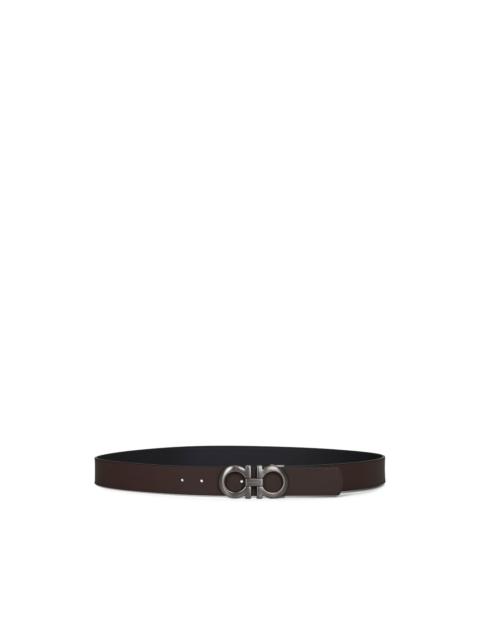 gancini buckle leather belt