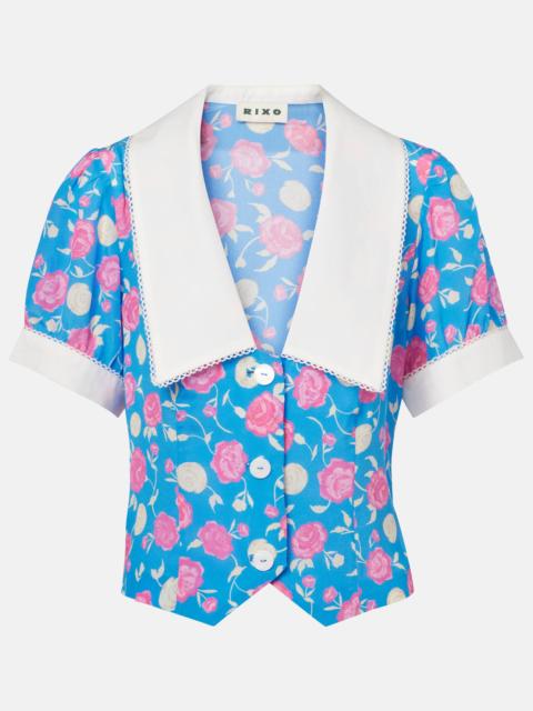 Zinia floral silk blouse