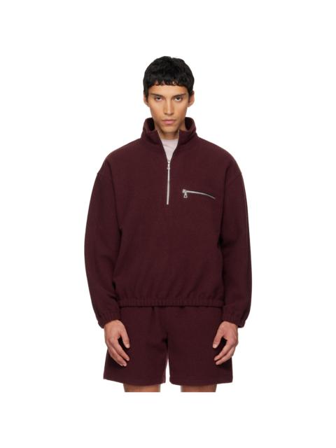SSENSE Exclusive Burgundy Fleece Jacket