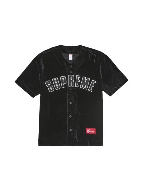 Supreme Supreme Velvet Baseball Jersey Black - SS25KN69 BLACK 