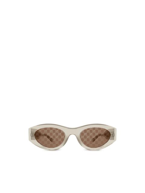 geometric-frame logo sunglasses