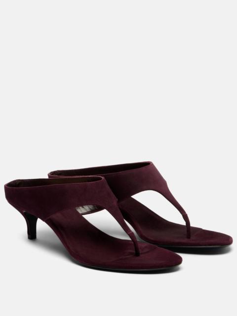Suede thong sandals