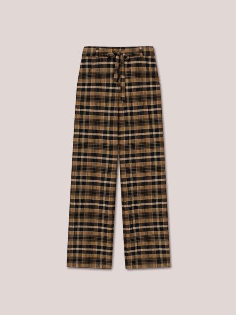 TYMEO - Loose seersucker pants - Black/Camel