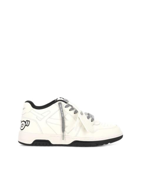 logo-detail leather sneakers