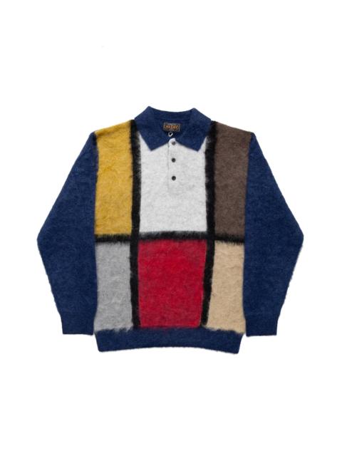 Knit Polo Shaggy 9G - Blue