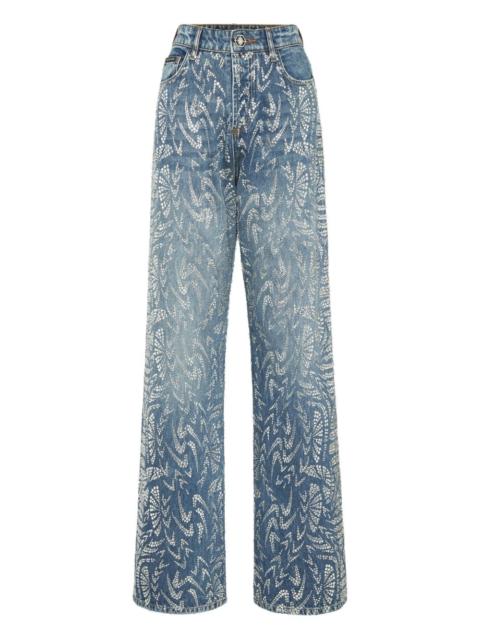 rhinestone-embellished jeans