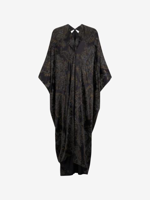 Ornamental Black silk kaftan