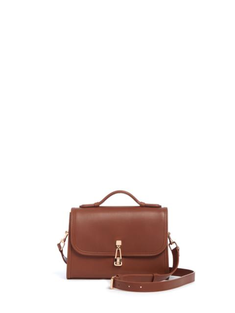 Small Leonora Flap Bag in Cognac Leather