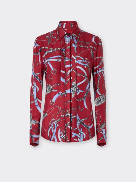Silk shirt with Ferrari Closet print