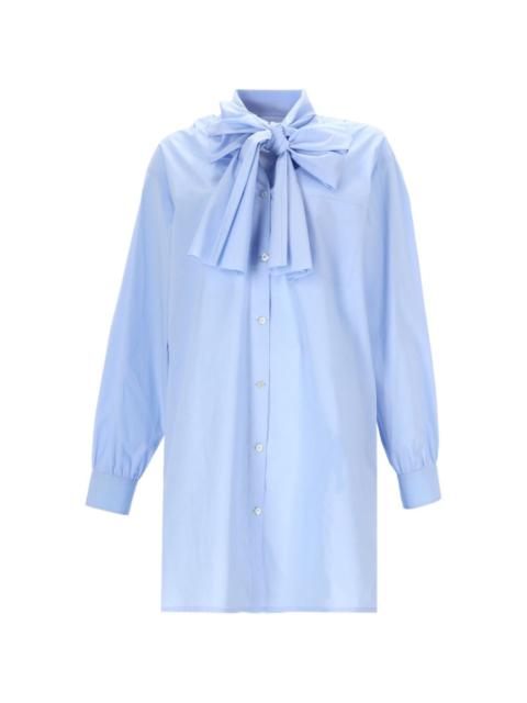 bow-detail mini shirt dress