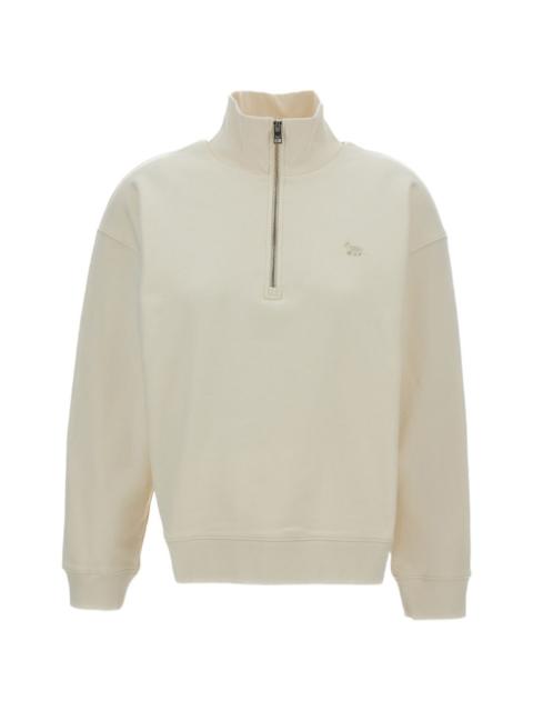 ribbed-trim half-zip sweatshirt