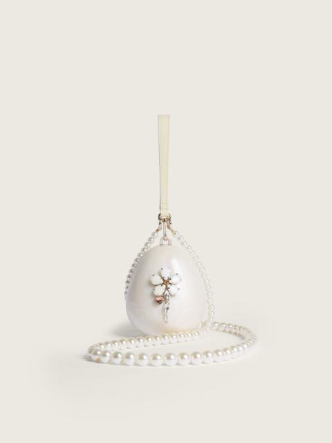 Embellished Pearl Crossbody Micro Egg Bag